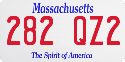 MA license plate 282QZ2