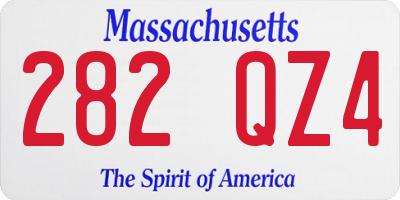 MA license plate 282QZ4