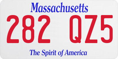 MA license plate 282QZ5