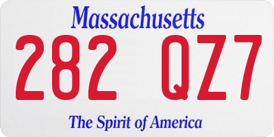 MA license plate 282QZ7
