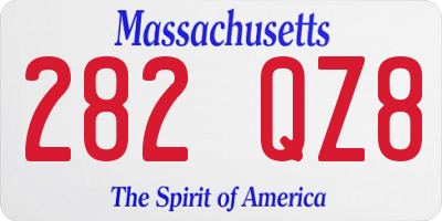 MA license plate 282QZ8