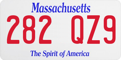 MA license plate 282QZ9