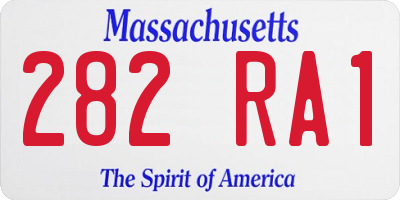 MA license plate 282RA1