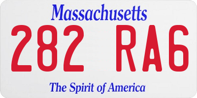 MA license plate 282RA6