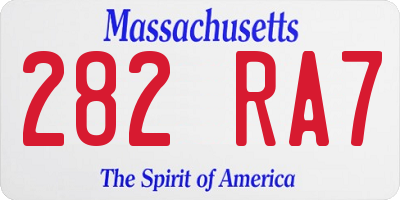 MA license plate 282RA7