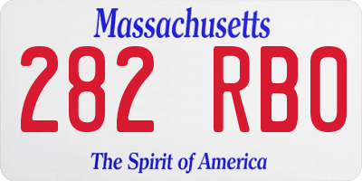 MA license plate 282RB0