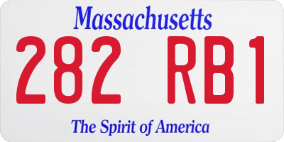 MA license plate 282RB1