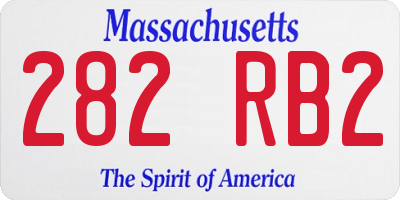 MA license plate 282RB2