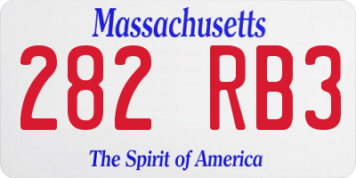 MA license plate 282RB3