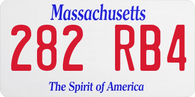MA license plate 282RB4