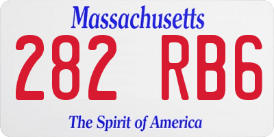MA license plate 282RB6