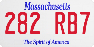 MA license plate 282RB7