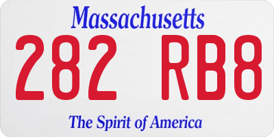 MA license plate 282RB8