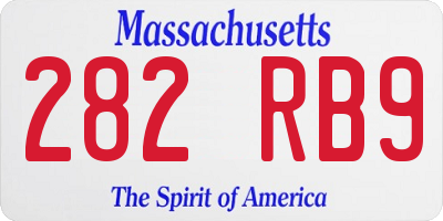 MA license plate 282RB9