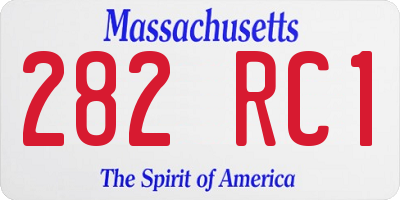 MA license plate 282RC1