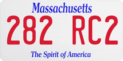 MA license plate 282RC2