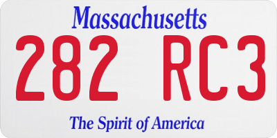 MA license plate 282RC3