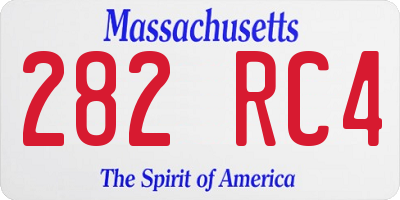 MA license plate 282RC4