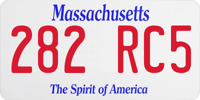 MA license plate 282RC5