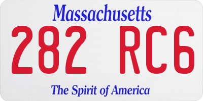 MA license plate 282RC6