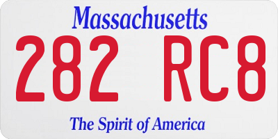 MA license plate 282RC8