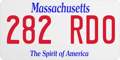 MA license plate 282RD0