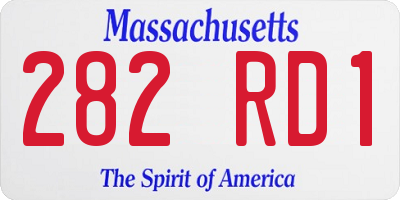 MA license plate 282RD1