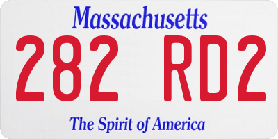 MA license plate 282RD2