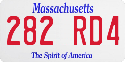 MA license plate 282RD4