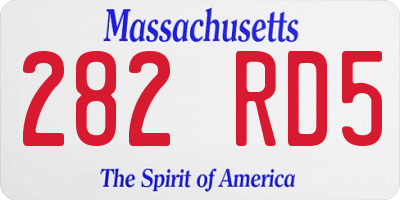 MA license plate 282RD5