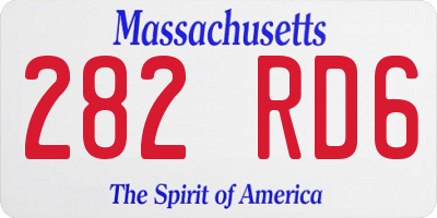 MA license plate 282RD6
