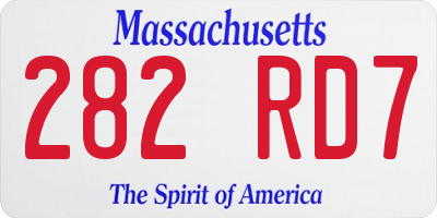 MA license plate 282RD7