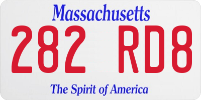 MA license plate 282RD8