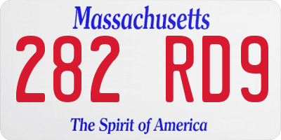MA license plate 282RD9