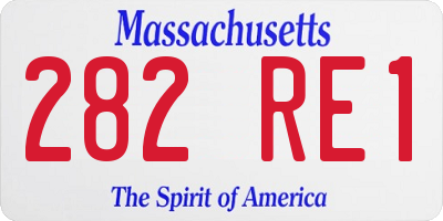 MA license plate 282RE1