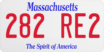 MA license plate 282RE2