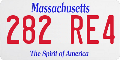 MA license plate 282RE4