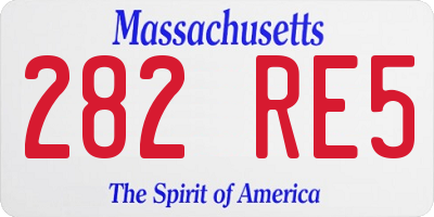 MA license plate 282RE5