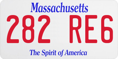 MA license plate 282RE6
