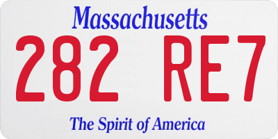 MA license plate 282RE7