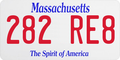 MA license plate 282RE8