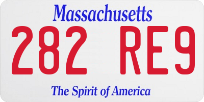 MA license plate 282RE9