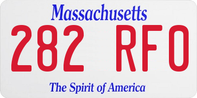 MA license plate 282RF0