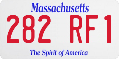 MA license plate 282RF1