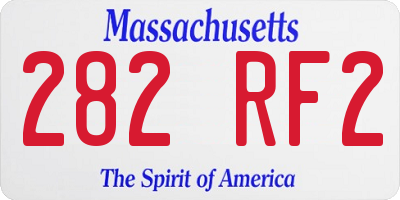 MA license plate 282RF2