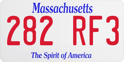 MA license plate 282RF3