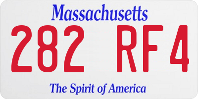 MA license plate 282RF4