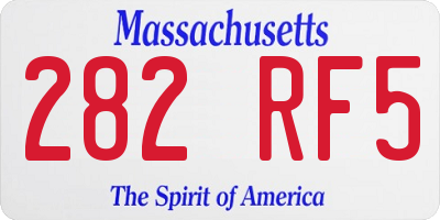 MA license plate 282RF5