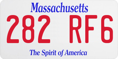 MA license plate 282RF6