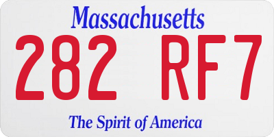 MA license plate 282RF7